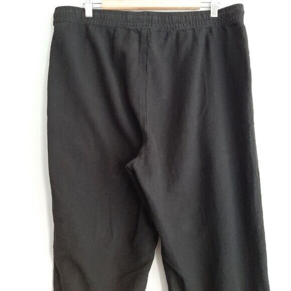 JOE FRESH | Linen Cotton Blend High Elastic Waist Pull-on Crop Pants Black Sz XL - Picture 7 of 11